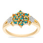Inel din Argint 925 Placat cu Aur ( 3.35 grame ) cu Turcoaz Oyster și Topaz Alb 1.23 Carate