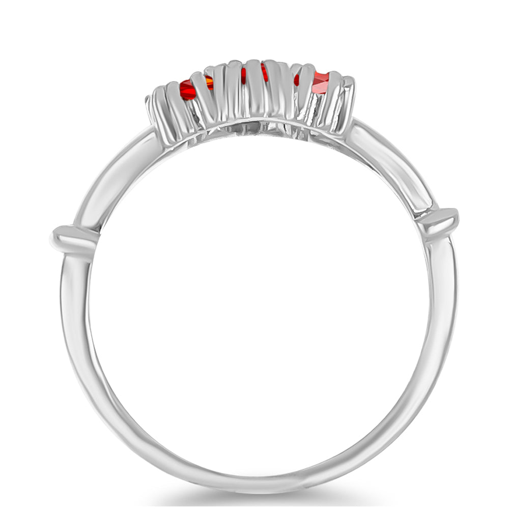 Inel din Argint 925 ( 3.47 grame ) cu Opal Etiopian Lega Dembi Roșu 0.86 Carate 2 