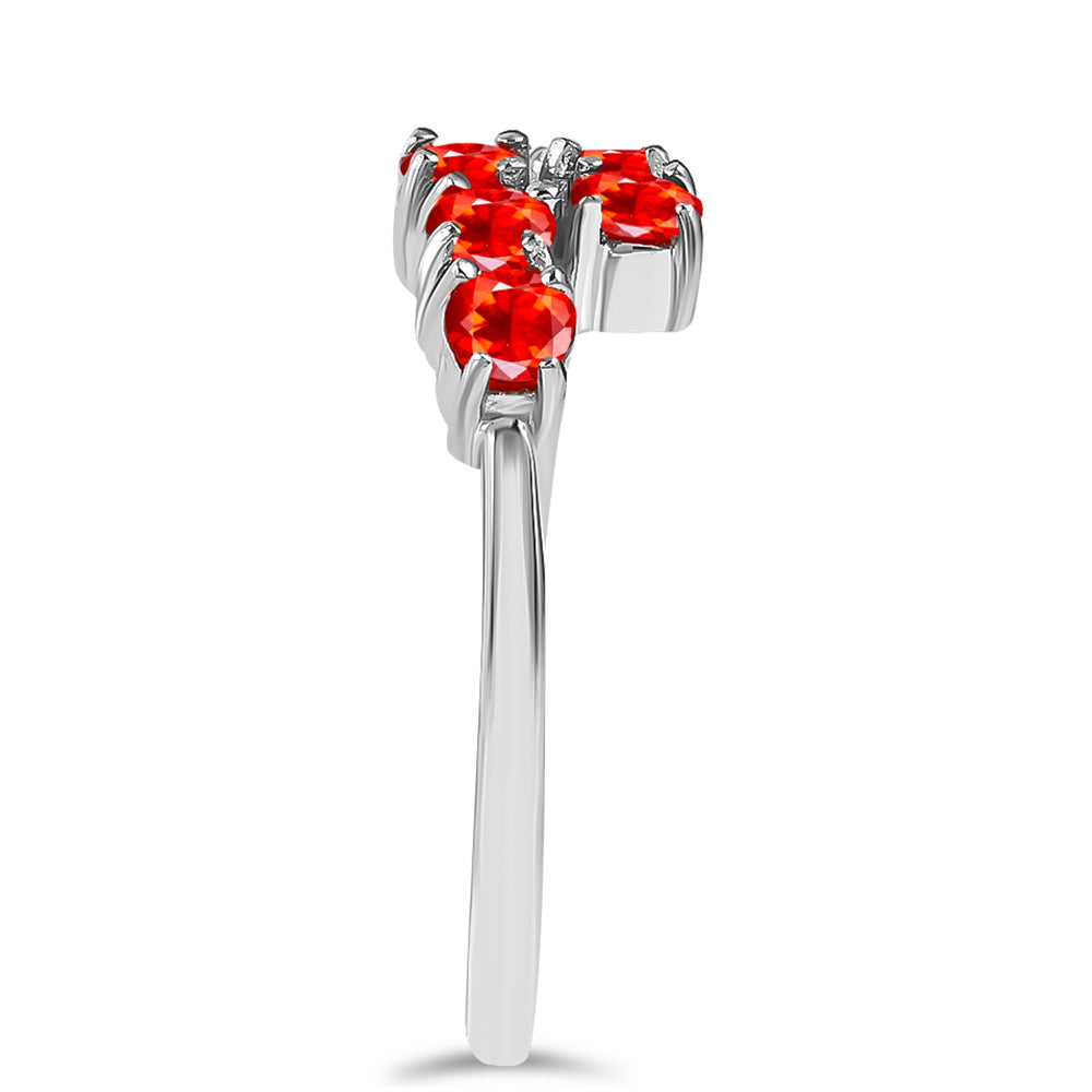 Inel din Argint 925 ( 2.18 grame ) cu Opal Etiopian Lega Dembi Roșu 0.4 Carate 4 