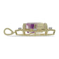 Pandantiv din Argint 925 Placat cu Aur ( 2.58 grame ) cu Fluorit Violet și Topaz Alb 8.95 Carate