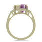 Inel din Argint 925 Placat cu Aur ( 3.19 grame ) cu Fluorit Violet și Topaz Alb 7.22 Carate