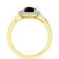 Inel din Argint 925 Placat cu Aur ( 3.1 grame ) cu Onix Negru și Topaz Alb 1.68 Carate