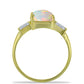 Inel din Argint 925 Placat cu Aur ( 2.33 grame ) cu Opal Welo și Zircon Alb 2.98 Carate