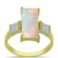 Inel din Argint 925 Placat cu Aur ( 2.33 grame ) cu Opal Welo și Zircon Alb 2.98 Carate
