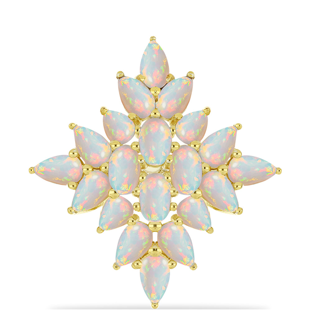 Inel din Argint 925 Placat cu Aur ( 4.1 grame ) cu Opal Welo 2.71 Carate