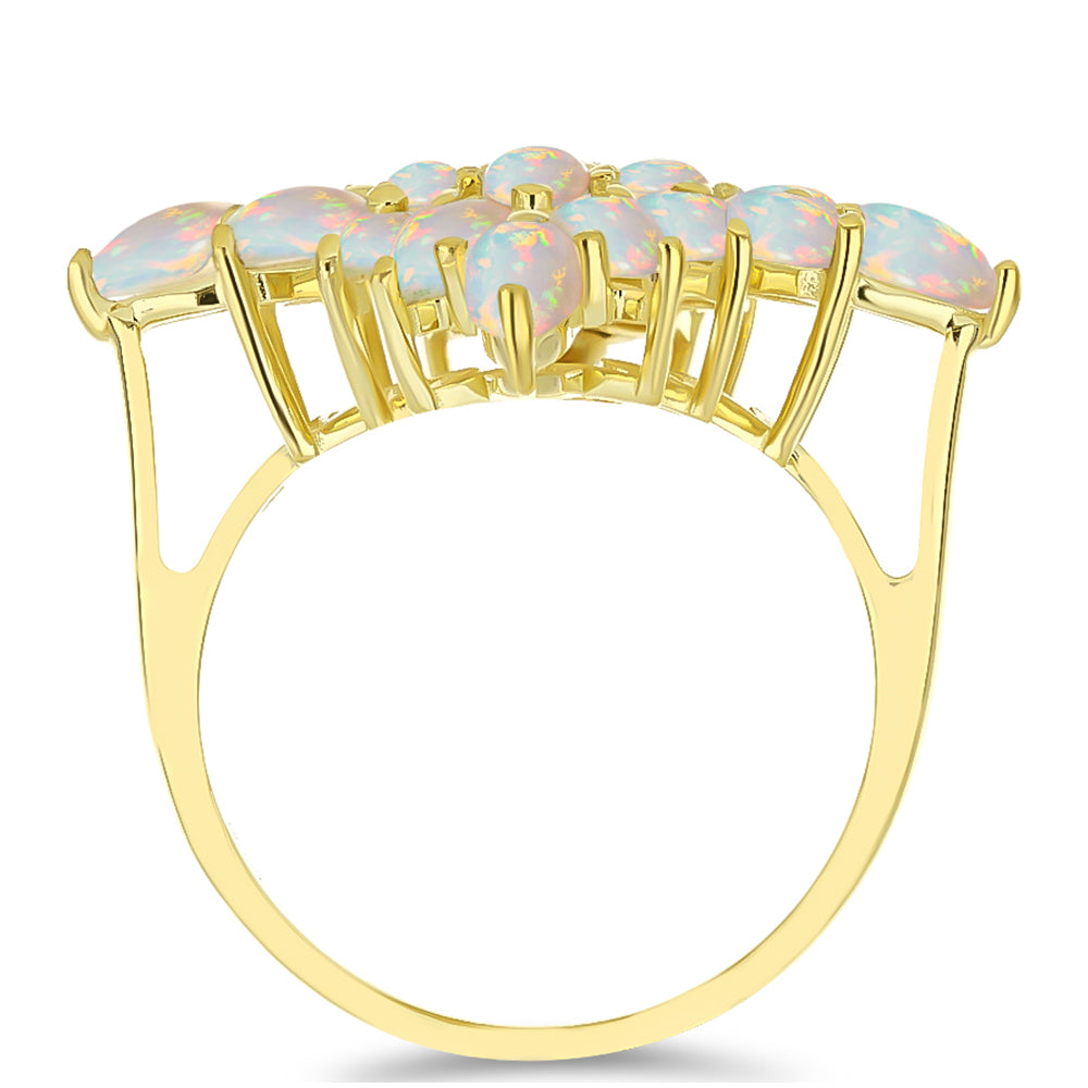 Inel din Argint 925 Placat cu Aur ( 4.1 grame ) cu Opal Welo 2.71 Carate