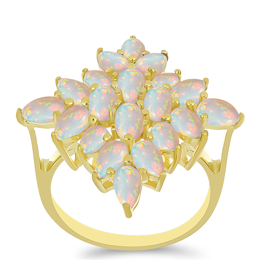 Inel din Argint 925 Placat cu Aur ( 4.1 grame ) cu Opal Welo 2.71 Carate