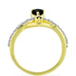 Inel din Argint 925 Placat cu Aur ( 2.91 grame ) cu Onix Negru și Topaz Alb 0.77 Carate