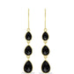 Cercei din Argint 925 Placat cu Aur ( 1.55 grame ) cu Onix Negru 6.75 Carate