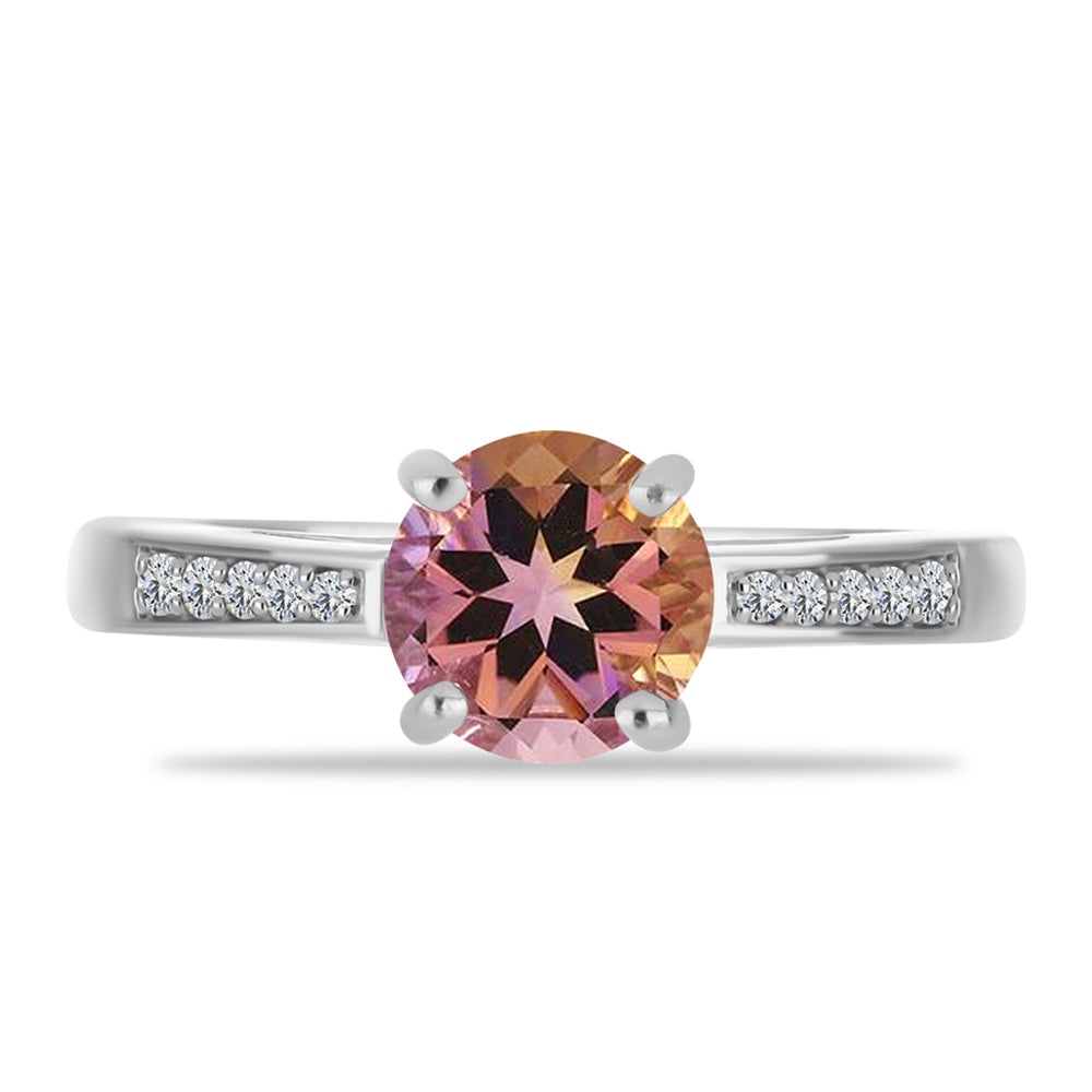 Inel din Argint 925 ( 3.39 grame ) cu Ametrin Anahi și Topaz Alb 1.96 Carate 1 