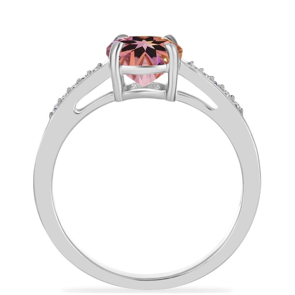 Inel din Argint 925 ( 3.39 grame ) cu Ametrin Anahi și Topaz Alb 1.96 Carate 2 