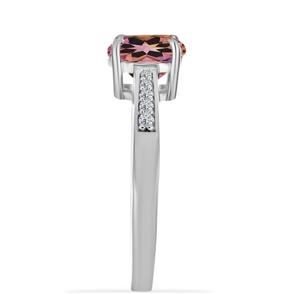 Inel din Argint 925 ( 3.39 grame ) cu Ametrin Anahi și Topaz Alb 1.96 Carate