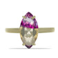 Inel din Argint 925 Placat cu Aur ( 1.96 grame ) cu Fluorit Violet 4.58 Carate