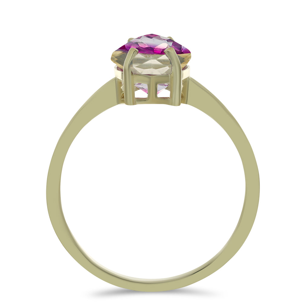 Inel din Argint 925 Placat cu Aur ( 1.96 grame ) cu Fluorit Violet 4.58 Carate 2 