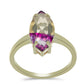 Inel din Argint 925 Placat cu Aur ( 1.96 grame ) cu Fluorit Violet 4.58 Carate