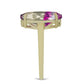 Inel din Argint 925 Placat cu Aur ( 1.96 grame ) cu Fluorit Violet 4.58 Carate