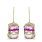 Cercei din Argint 925 Placat cu Aur ( 4.04 grame ) cu Fluorit Violet 16.08 Carate