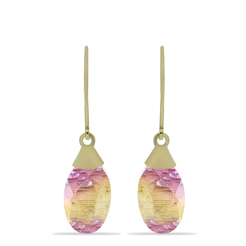 Cercei din Argint 925 Placat cu Aur ( 1.36 grame ) cu Fluorit Violet 10.37 Carate 1 