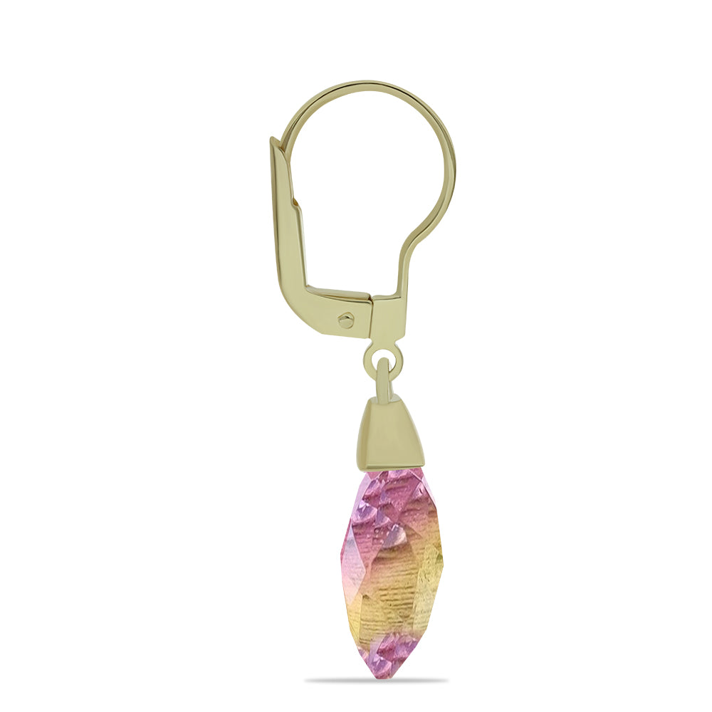 Cercei din Argint 925 Placat cu Aur ( 1.36 grame ) cu Fluorit Violet 10.37 Carate 2 