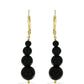 Cercei din Argint 925 Placat cu Aur ( 0.82 grame ) cu Onix Negru 25.03 Carate
