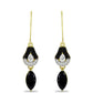 Cercei din Argint 925 Placat cu Aur ( 3.38 grame ) cu Onix Negru și Topaz Alb 3.14 Carate