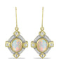 Cercei din Argint 925 Placat cu Aur ( 5.8 grame ) cu Opal Welo și Topaz Alb 2.42 Carate