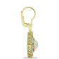Cercei din Argint 925 Placat cu Aur ( 5.8 grame ) cu Opal Welo și Topaz Alb 2.42 Carate