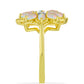 Inel din Argint 925 Placat cu Aur ( 3.9 grame ) cu Opal Welo și Topaz Alb 0.89 Carate