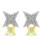 Cercei din Argint 925 Placat cu Aur ( 1.6 grame ) cu Diamant Alb 0.06 Carate