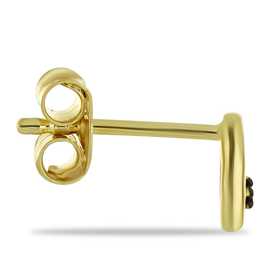 Cercei din Argint 925 Placat cu Aur ( 0.9 grame ) cu Diamant Roșu 0.02 Carate