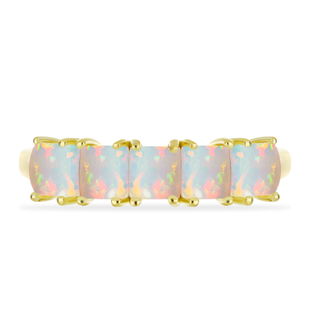Inel din Argint 925 Placat cu Aur ( 2.76 grame ) cu Opal Welo 1.32 Carate 1 