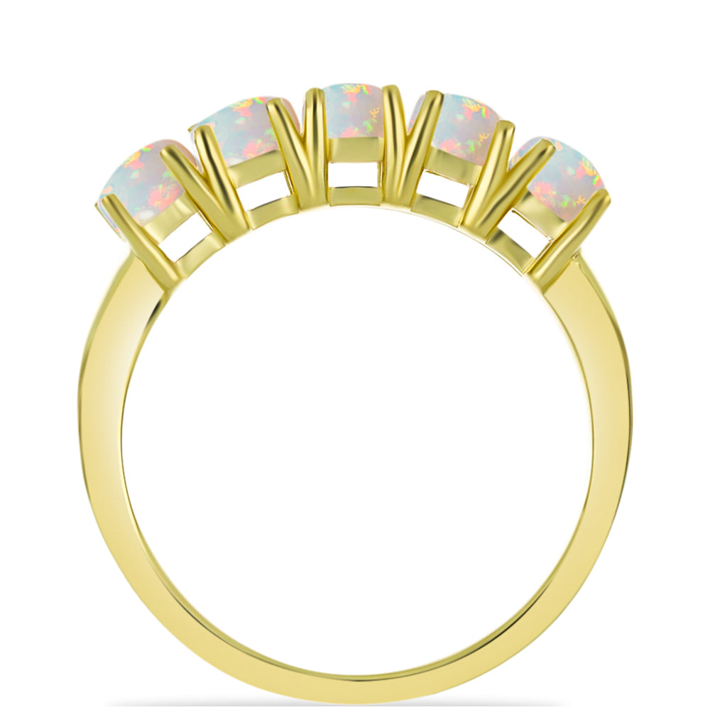 Inel din Argint 925 Placat cu Aur ( 2.76 grame ) cu Opal Welo 1.32 Carate 2 