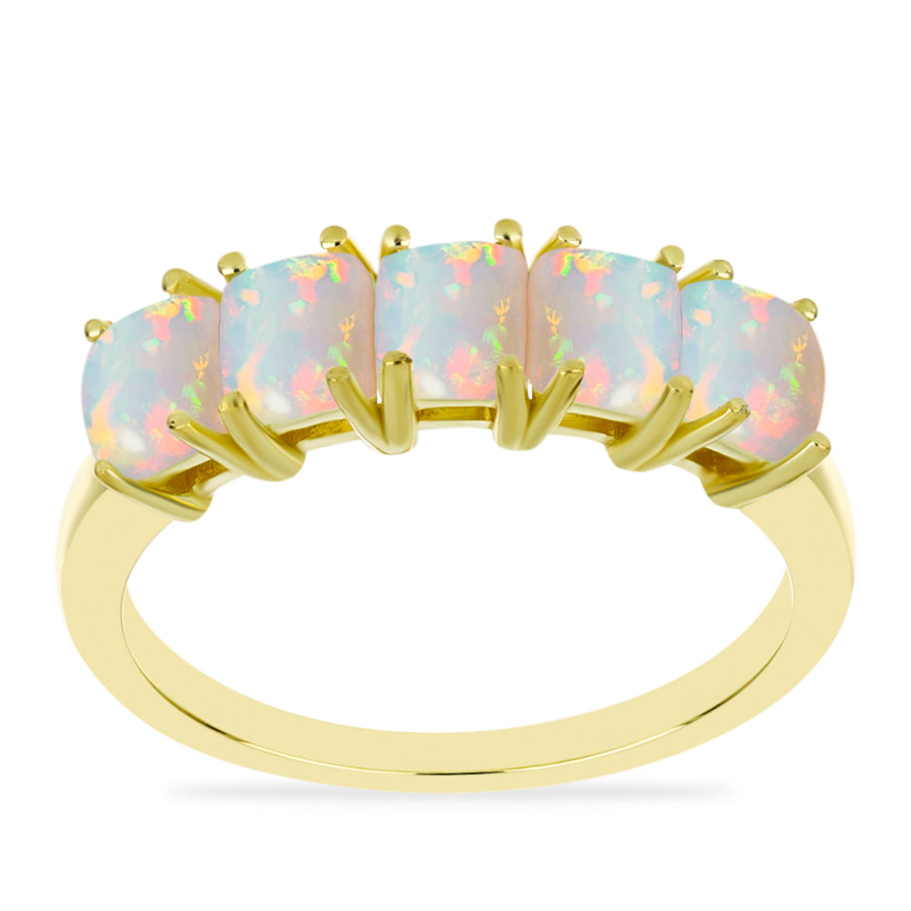Inel din Argint 925 Placat cu Aur ( 2.76 grame ) cu Opal Welo 1.32 Carate 3 
