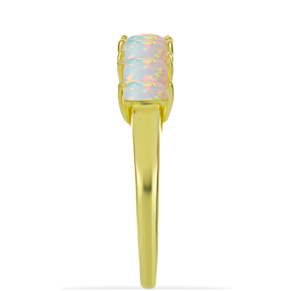 Inel din Argint 925 Placat cu Aur ( 2.76 grame ) cu Opal Welo 1.32 Carate