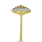 Inel din Argint 925 Placat cu Aur ( 3.45 grame ) cu Diamant de culoarea Șampaniei și Diamant Alb 0.37 Carate