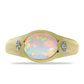 Inel din Argint 925 Placat cu Aur ( 3.32 grame ) cu Opal Welo și Topaz Alb 1.6 Carate