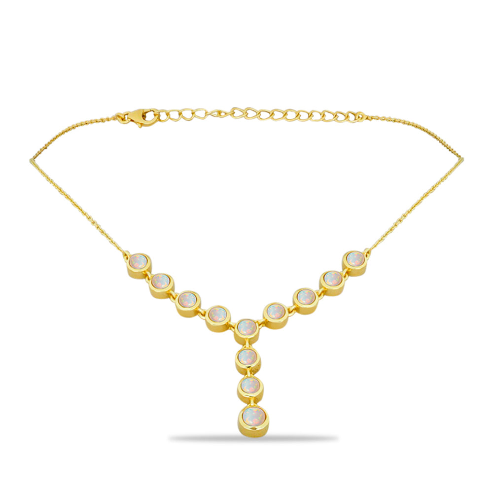 Colier din Argint 925 Placat cu Aur ( 8.09 grame ) cu Opal Welo 2.24 Carate 1 