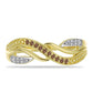 Inel din Argint 925 Placat cu Aur ( 2.77 grame ) cu Diamant de culoarea Șampaniei și Diamant Alb 0.1 Carate