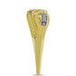 Inel din Argint 925 Placat cu Aur ( 2.77 grame ) cu Diamant de culoarea Șampaniei și Diamant Alb 0.1 Carate