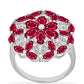 Inel din Argint 925 ( 4.48 grame ) cu Rubin Malagasy și Diamant Alb 3.9 Carate