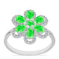 Inel din Argint 925 ( 3.38 grame ) cu Opal Hialit și Topaz Alb 1.57 Carate