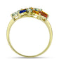 Inel din Argint 925 Placat cu Aur ( 2.43 grame ) cu Safir Rosebery Curcubeu 2.39 Carate