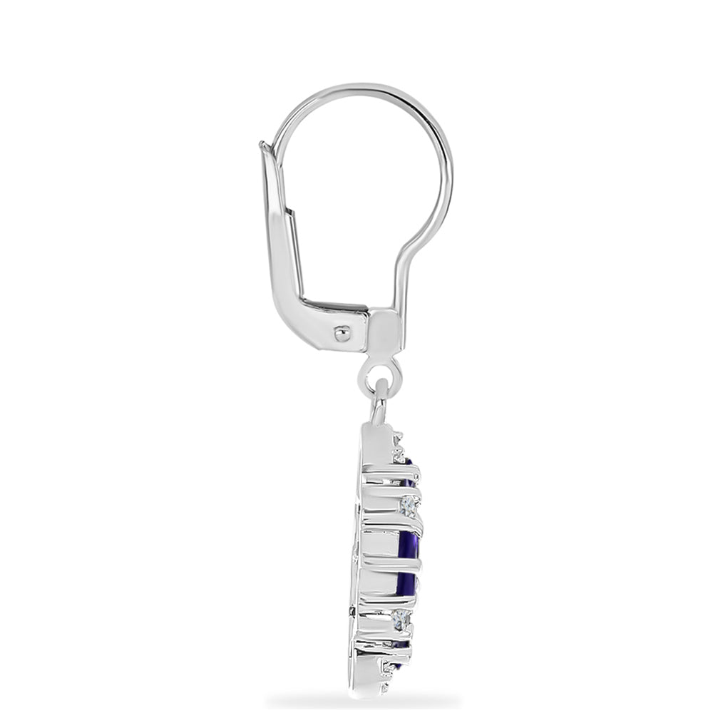 Cercei din Argint 925 ( 3.57 grame ) cu Iolit și Topaz Alb 1.9 Carate