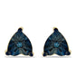 Cercei din Argint 925 Placat cu Aur ( 1.08 grame ) cu Diamant Albastru 0.02 Carate