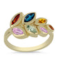 Inel din Argint 925 Placat cu Aur ( 3.32 grame ) cu Safir Rosebery Curcubeu 1.33 Carate