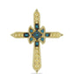 Cruce Pandantiv din Argint 925 Placat cu Aur ( 2.2 grame ) cu Diamant Albastru 0.07 Carate