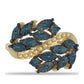 Inel din Argint 925 Placat cu Aur ( 4.58 grame ) cu Diamant Albastru 0.1 Carate