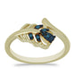 Inel din Argint 925 Placat cu Aur ( 2.63 grame ) cu Diamant Albastru 0.04 Carate