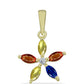 Pandantiv din Argint 925 Placat cu Aur ( 0.85 grame ) cu Safir Rosebery Curcubeu și Topaz Alb 0.99 Carate