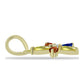 Pandantiv din Argint 925 Placat cu Aur ( 0.85 grame ) cu Safir Rosebery Curcubeu și Topaz Alb 0.99 Carate